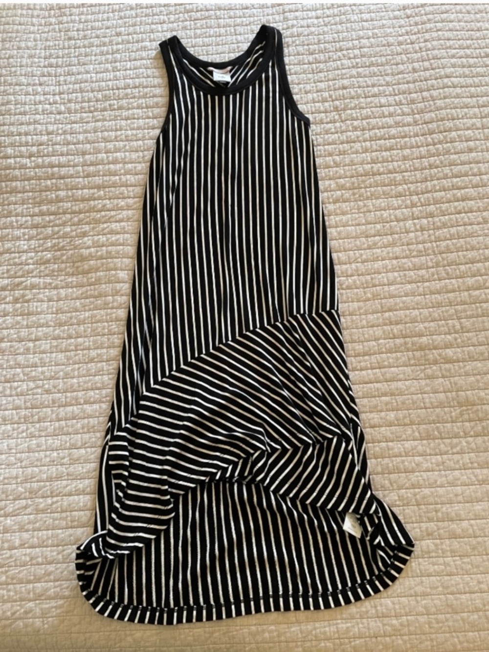 Cabi black and white stripe tank dress